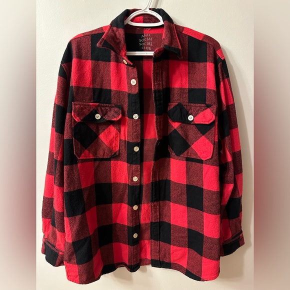 Anti social Plaid Jacket/shirt size M - Picture 2 of 3